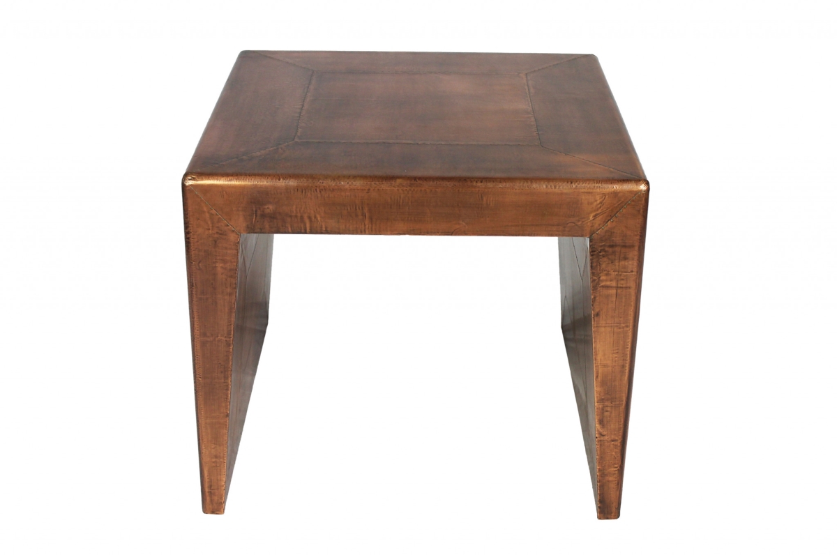 488523 24 x 24 x 24 in. Copper Rustic Solid Wood Square End Table