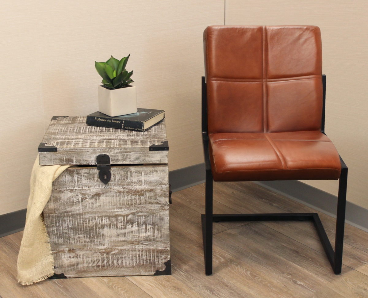 488538 20 in. Solid Wood Square End Table, Gray