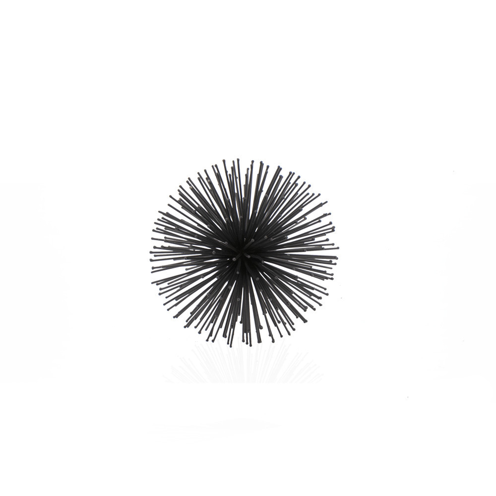 480036 6 in. Metal Spiky Sphere, Black