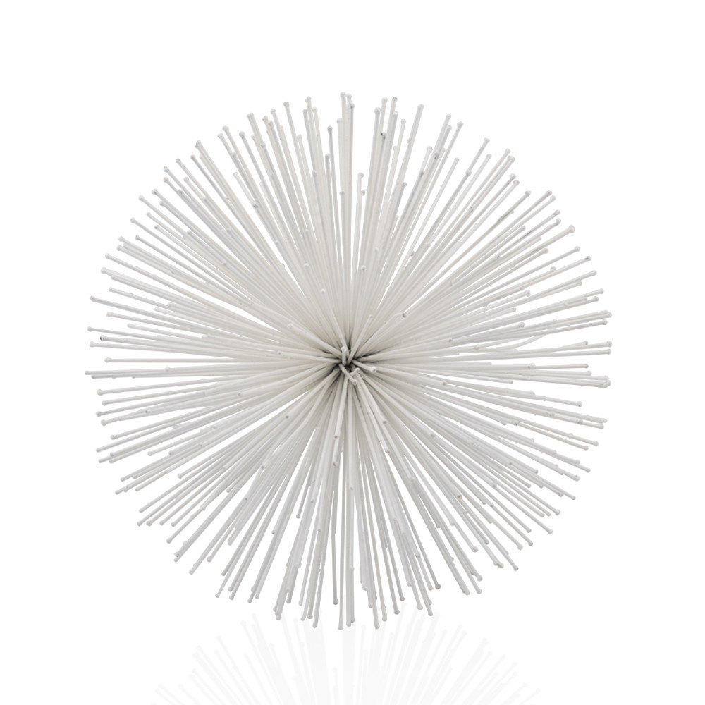10 x 10 x 10 in. White Metal Spiky Sphere