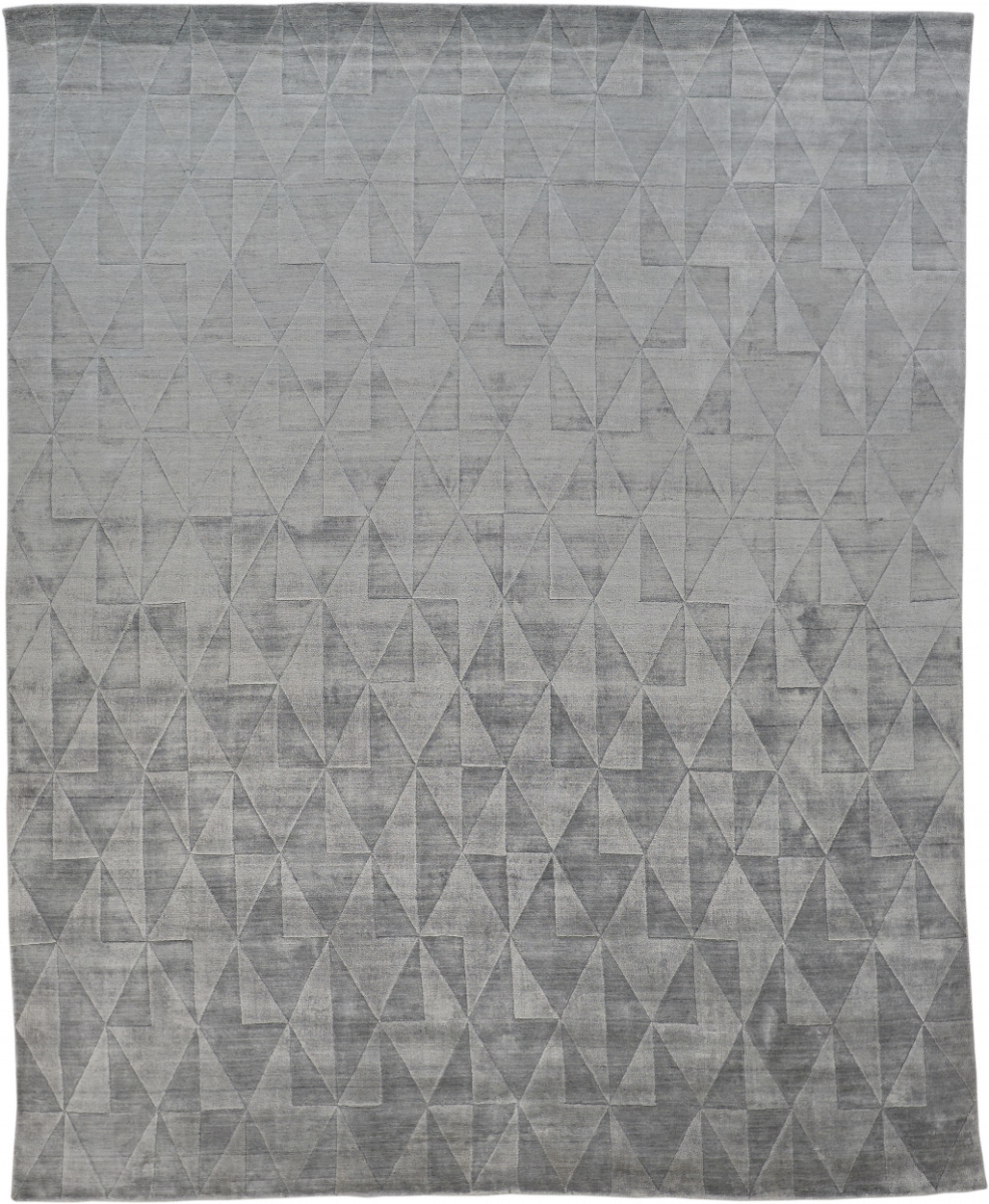 511194 4 x 6 ft. Gray Ivory & Silver Geometric Hand Woven Rectangle Area Rug