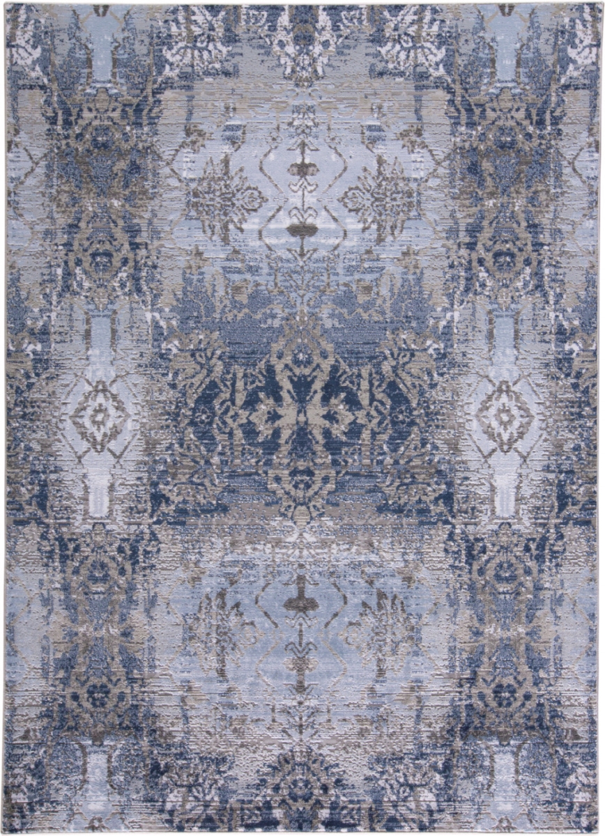 5 x 7 ft. Blue Gray & Taupe Abstract Stain Resistant Rectangle Area Rug
