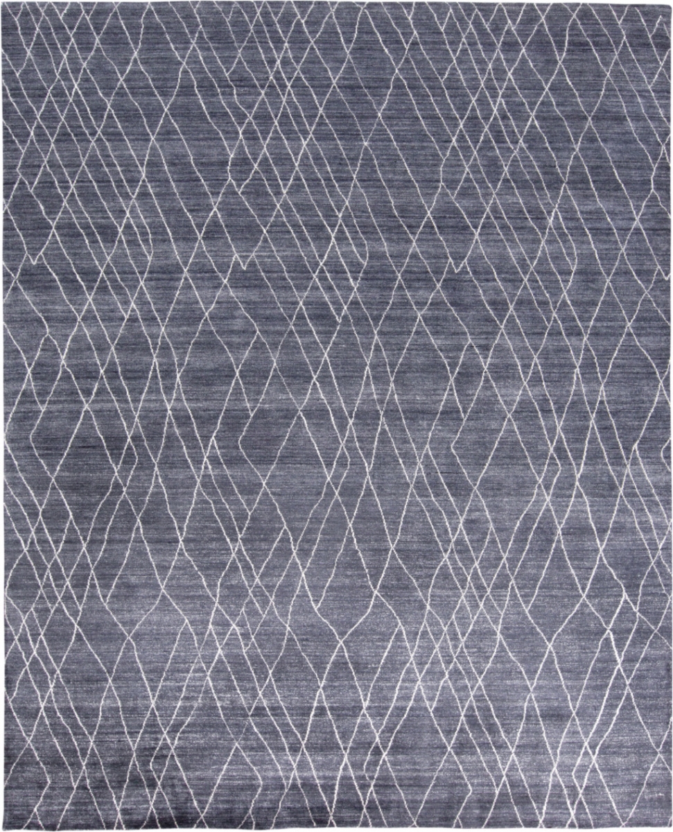 511919 2 x 3 ft. Blue & Ivory Abstract Hand Woven Rectangle Area Rug