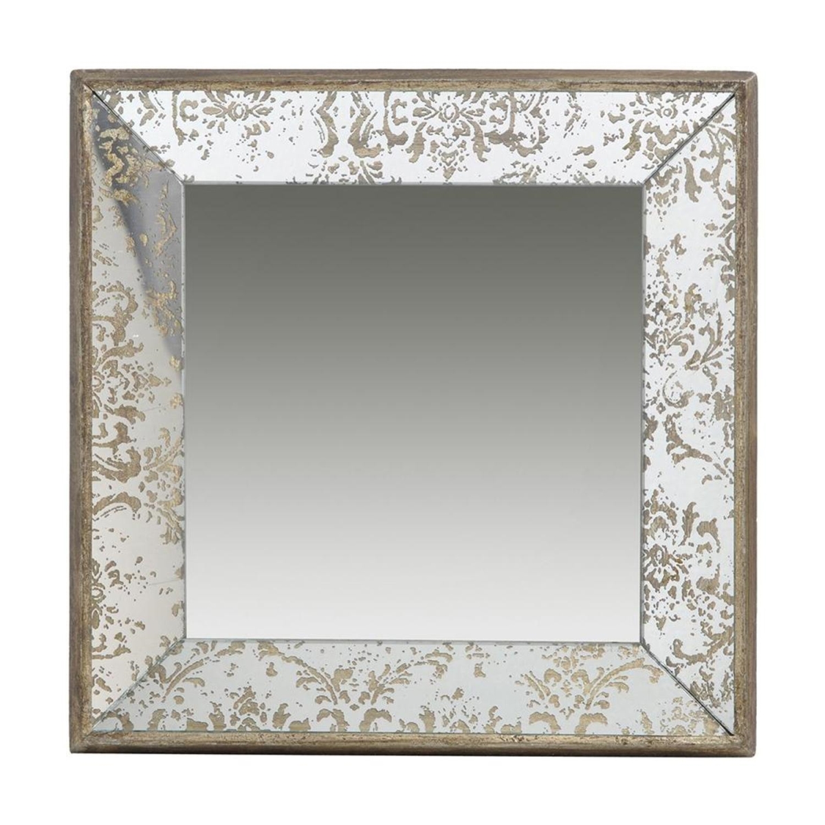 15.2 x 15.2 x 2 in. Square Vintage Style Wall Mounted Accent Mirror