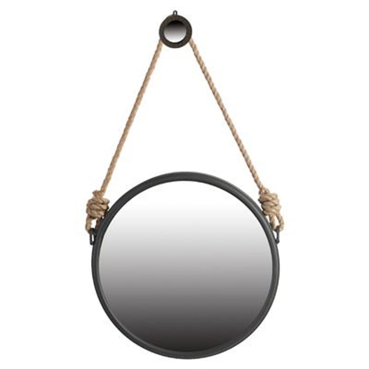 19.5 x 19.5 x 1.8 in. Dark Gray Round Wall Mounted Accent Mirror