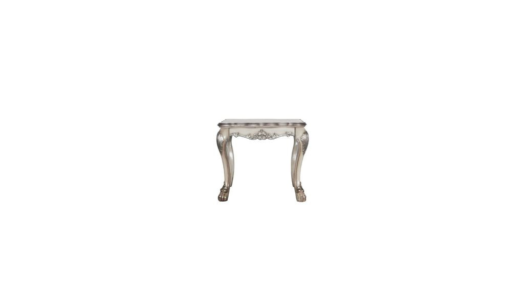 24 x 28 x 28 in. Vintage Bone White Solid Wood & Polyresin Square End Table