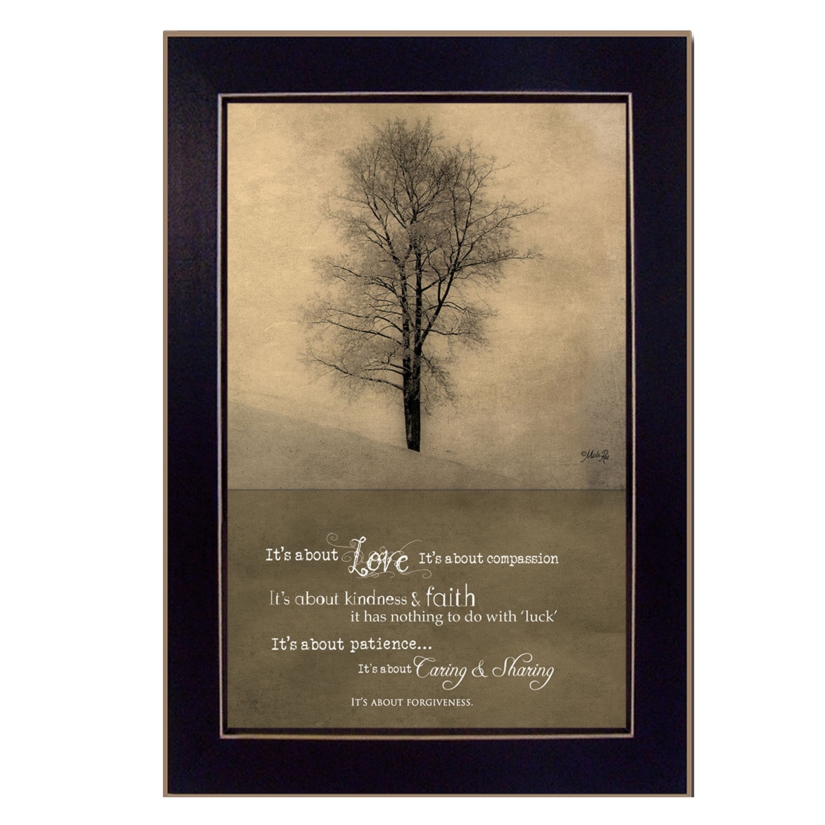 415451 10 x 14 x 1 in. Its All About Love Black Framed Print Wall Art -  HomeRoots