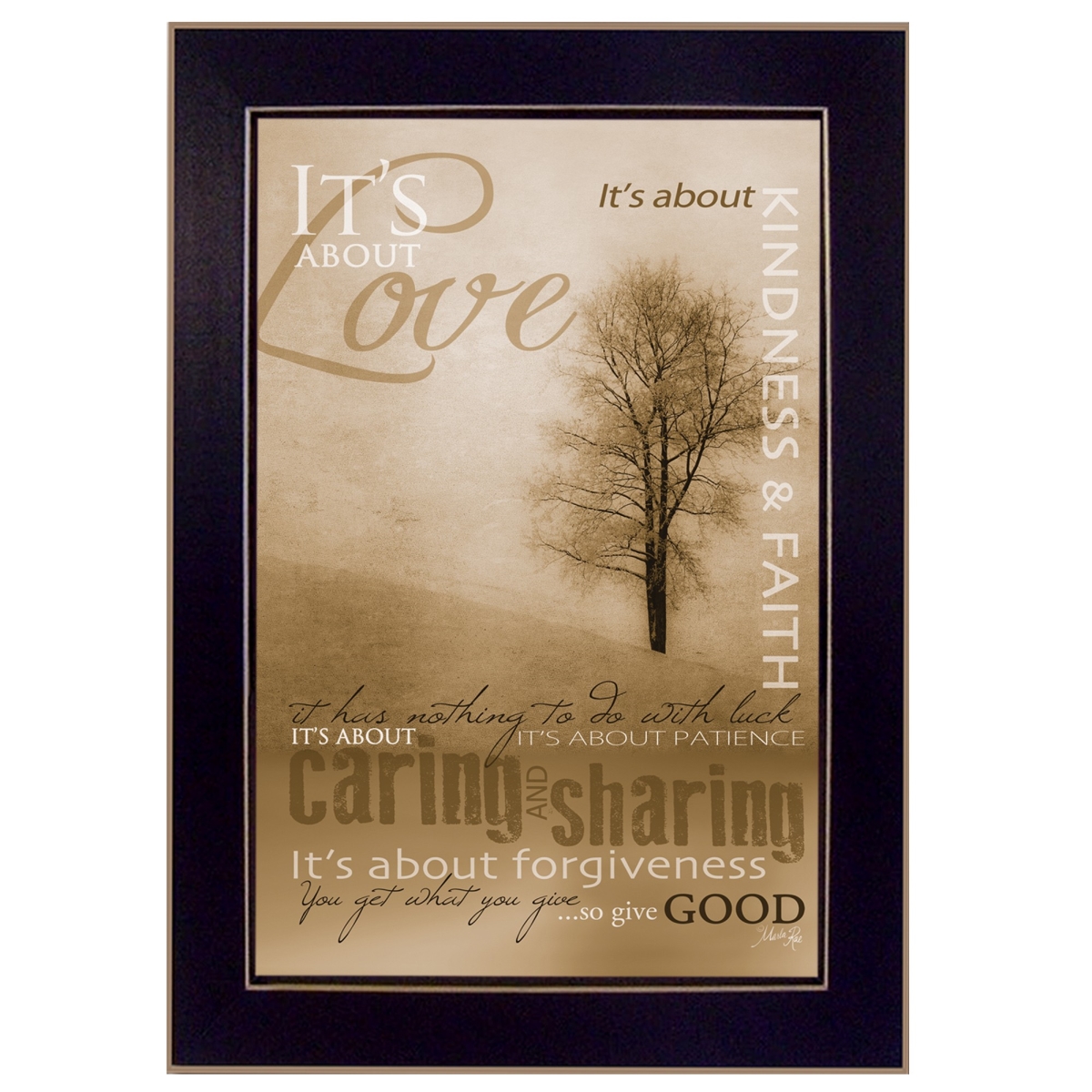 415461 10 x 14 x 1 in. Its About Love 1 Black Framed Print Wall Art -  HomeRoots