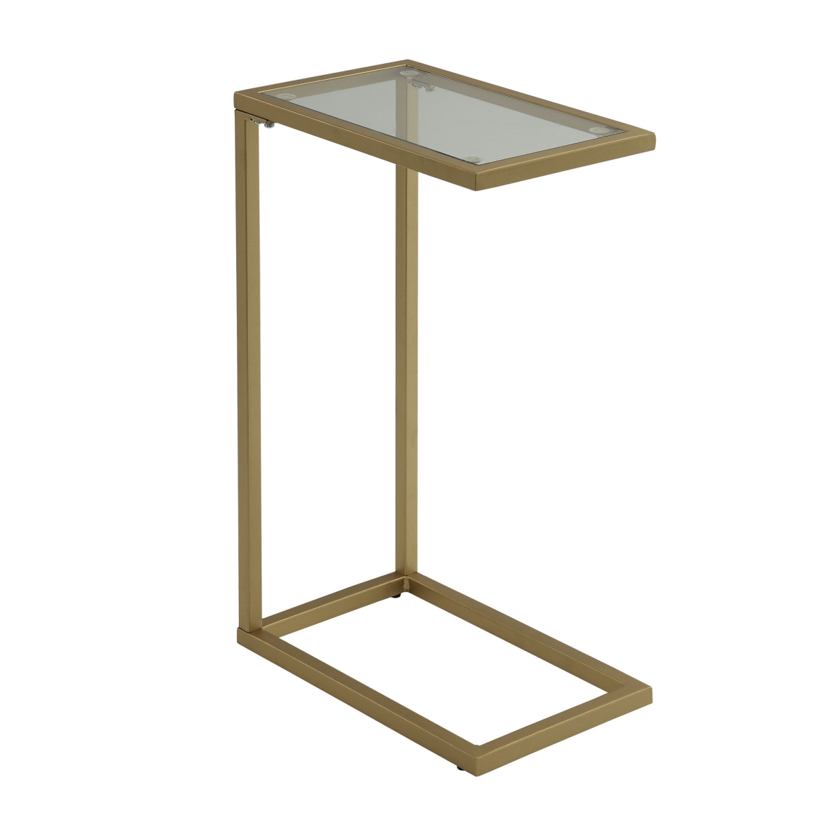 25.5 x 10 x 16 in. Gold & Clear Glass Rectangular End Table