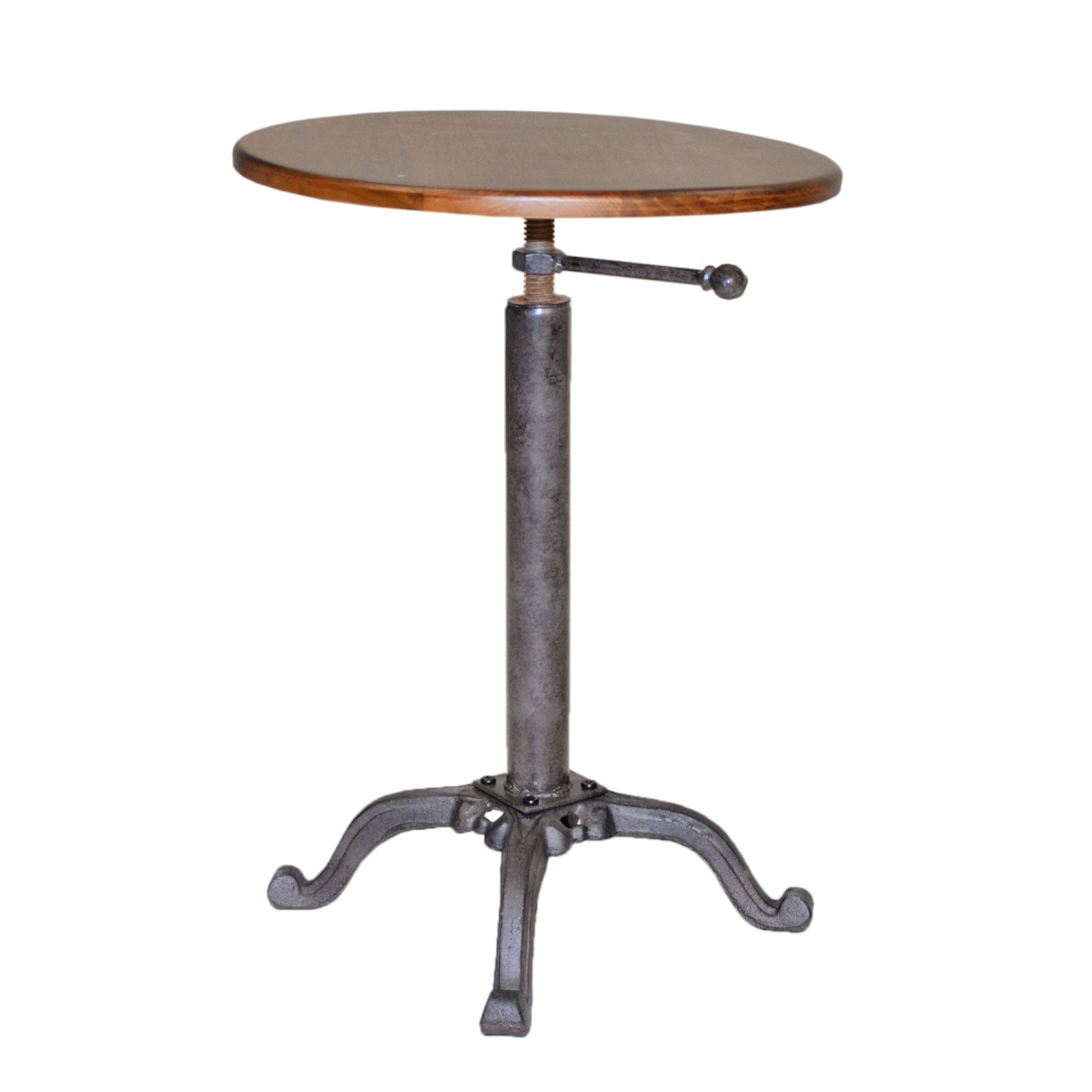 22 x 18 x 18 in. Industrial & Chestnut Solid Wood Round End Table