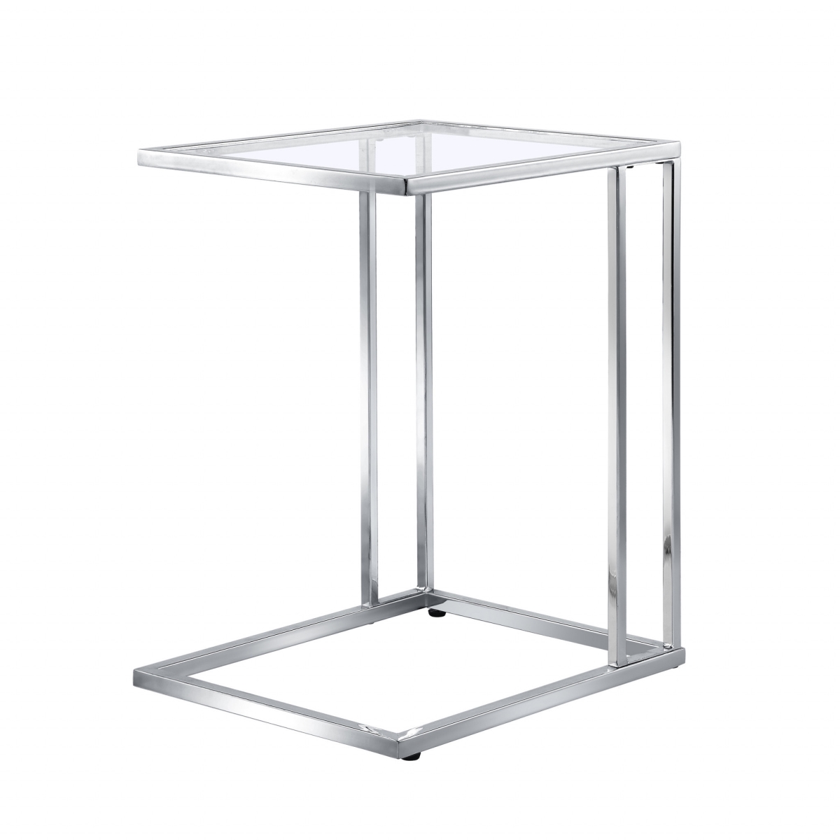 24.75 x 15.75 x 19 in. Chrome & Clear Glass Square End Table