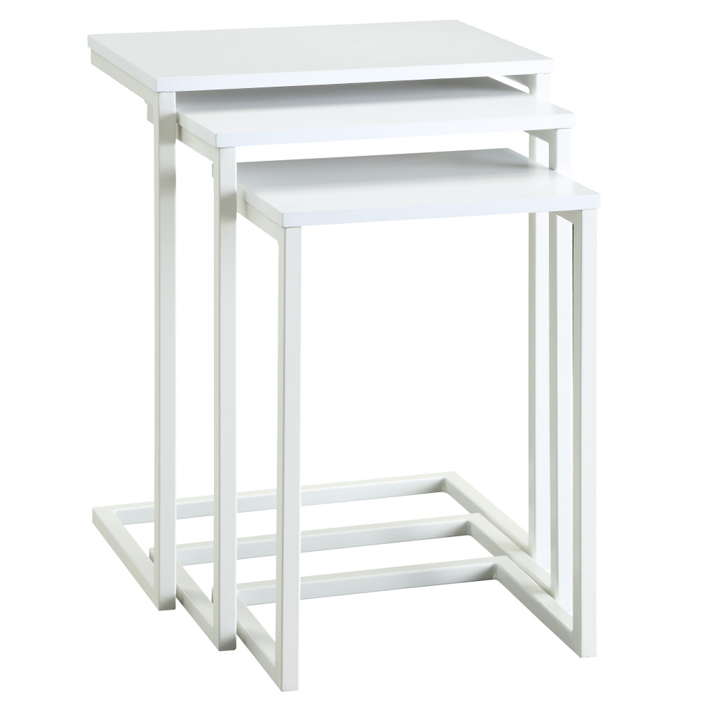 24 in. Solid Wood Rectangular End Table, White