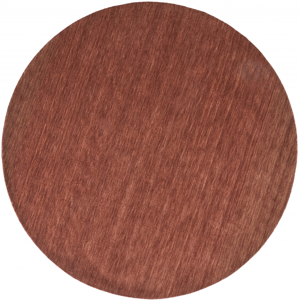 511080 10 ft. Orange & Red Wool Hand Woven Stain Resistant Round Area Rug