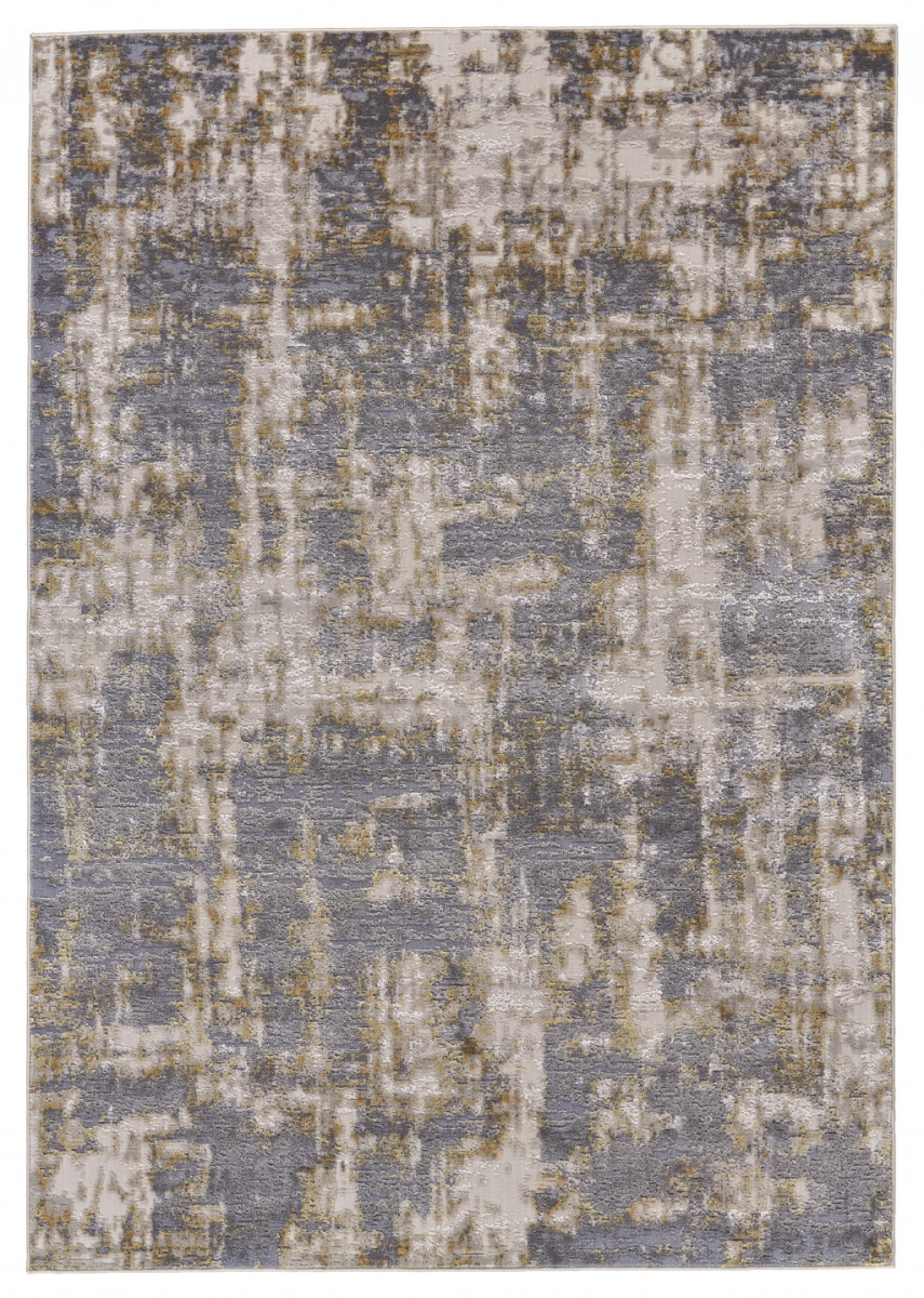 511779 7 x 10 ft. Gray & Gold Abstract Rectangle Area Rug