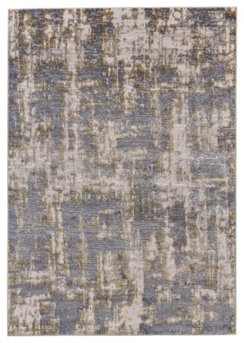 511781 10 x 13 ft. Gray & Gold Abstract Stain Resistant Rectangle Area Rug