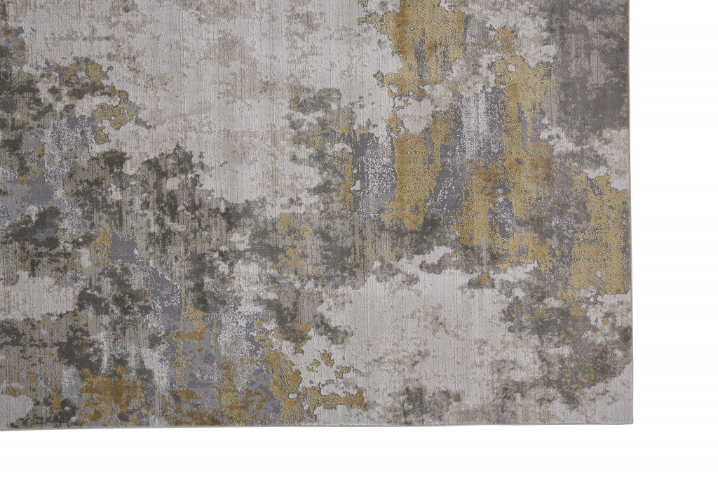 511786 7 x 10 ft. Ivory Gold & Gray Abstract Stain Resistant Rectangle Area Rug