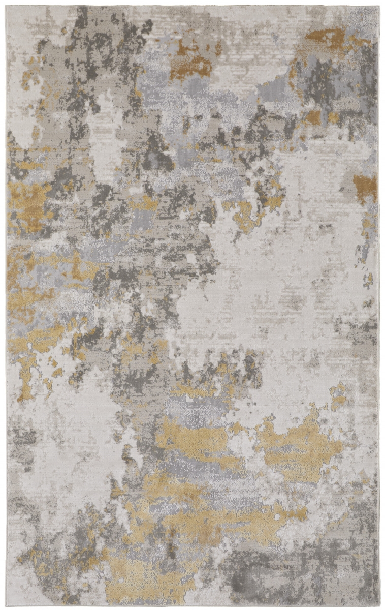 511791 2 x 3 ft. Ivory Gold & Gray Abstract Stain Resistant Rectangle Area Rug