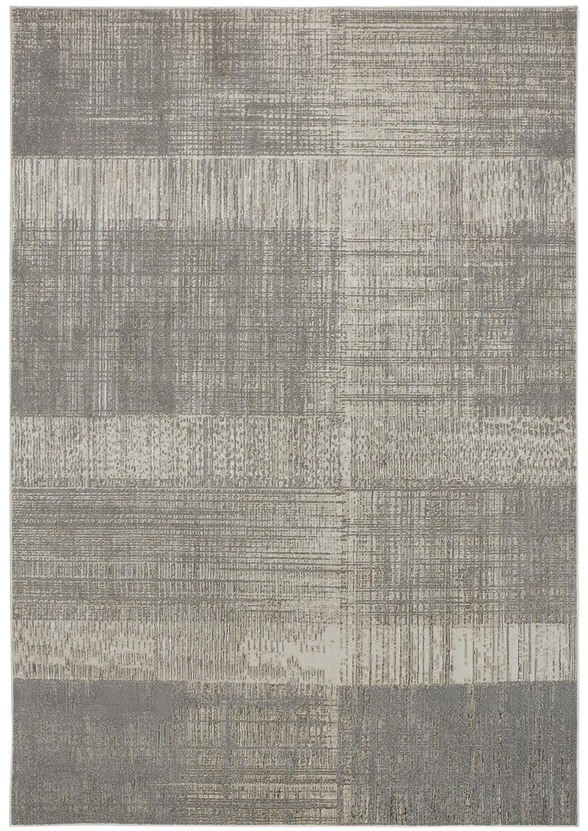 512964 12 x 15 ft. Gray & Ivory Abstract Rectangle Area Rug