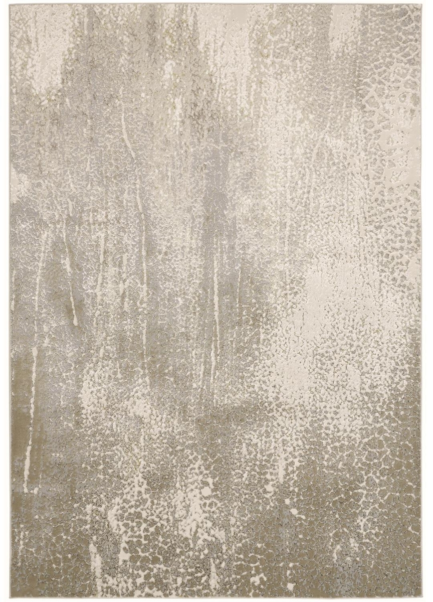 512993 12 x 18 ft. Ivory Gray & Gold Abstract Rectangle Area Rug