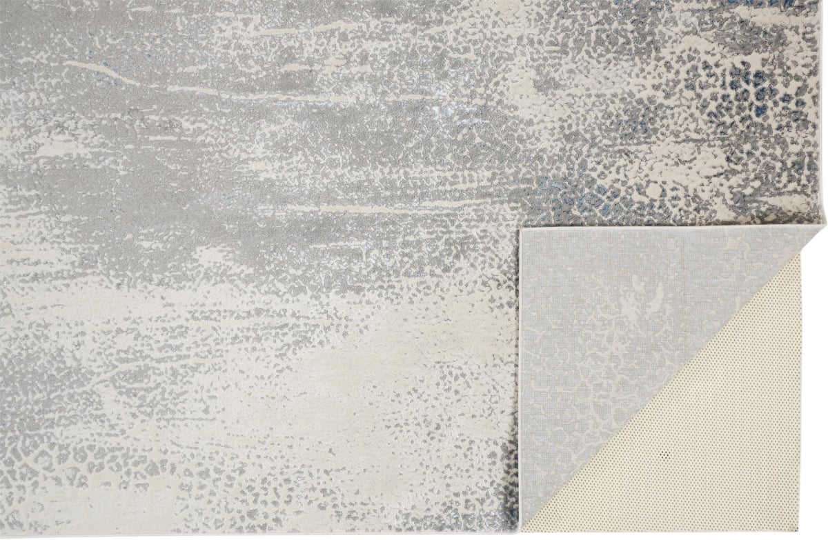 13 x 20 ft. Abstract Machine Woven Rectangle Area Rug, Gray, Blue & Ivory