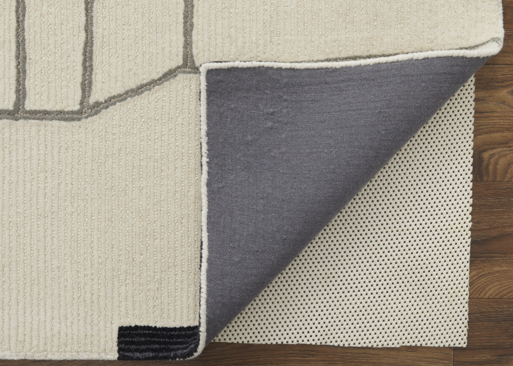12 x 15 ft. Ivory, Gray & Taupe Wool Abstract Tufted Handmade Area Rug