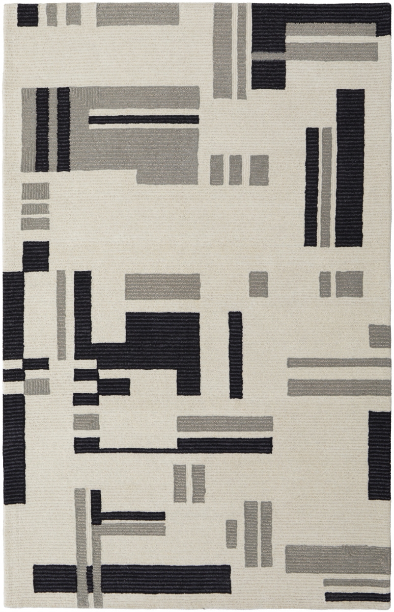 514404 10 x 14 ft. Ivory & Taupe Wool Abstract Hand Tufted Handmade Rectangle Area Rug