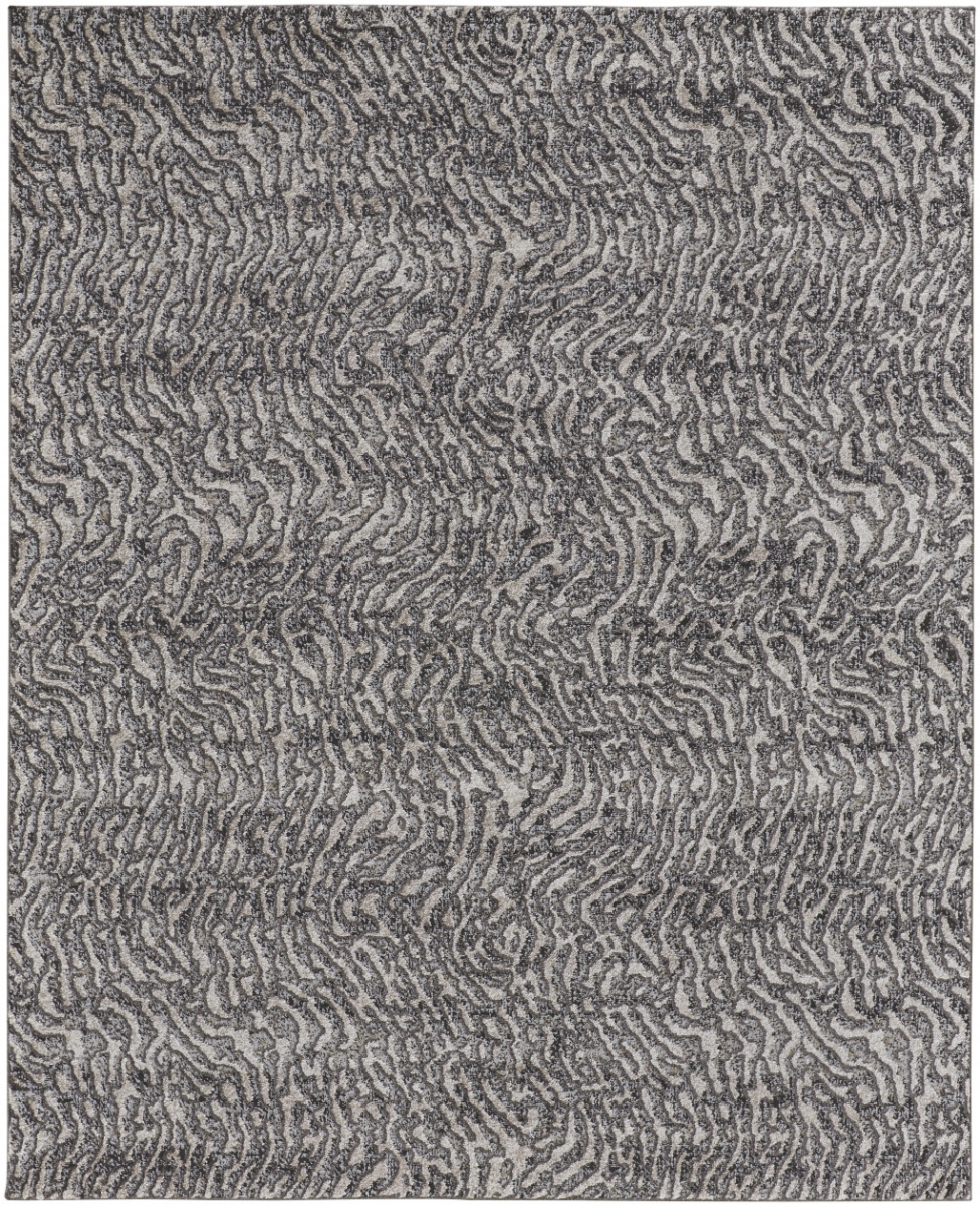 514955 4 x 6 ft. Gray Taupe & Ivory Abstract Power Loom Stain Resistant Rectangle Area Rug
