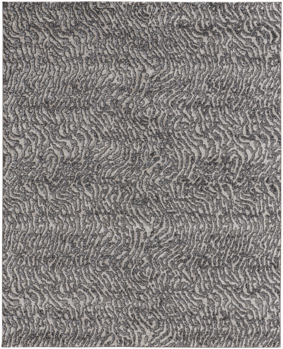 7 x 10 ft. Gray Taupe & Ivory Abstract Power Loom Stain Resistant Rectangle Area Rug - Gray Taupe and Ivory - 7 x 10 ft.