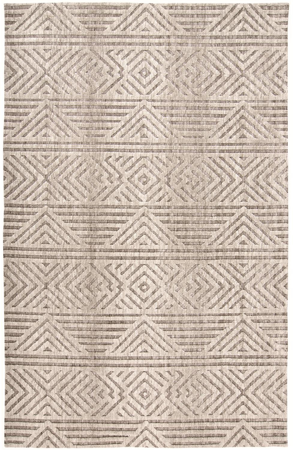 512261 8 x 10 ft. Tan Ivory & Brown Geometric Stain Resistant Rectangle Area Rug