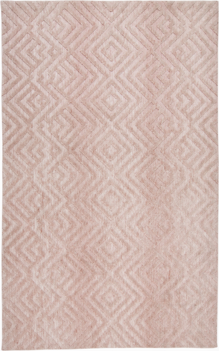 512264 4 x 6 ft. Pink & Ivory Geometric Stain Resistant Rectangle Area Rug