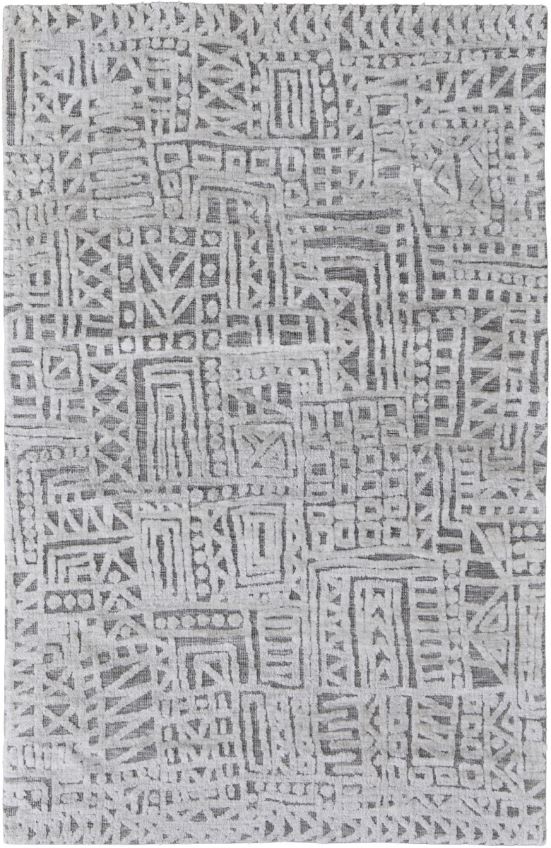 512273 2 x 3 ft. Gray & Silver Geometric Stain Resistant Rectangle Area Rug