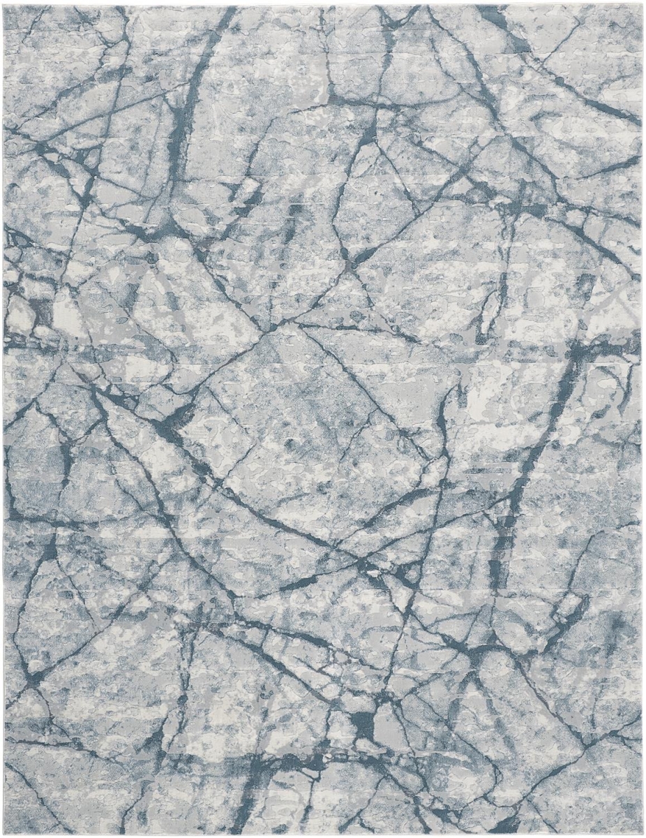 512893 3 x 5 ft. Blue Gray & Ivory Abstract Distressed Stain Resistant Rectangle Area Rug