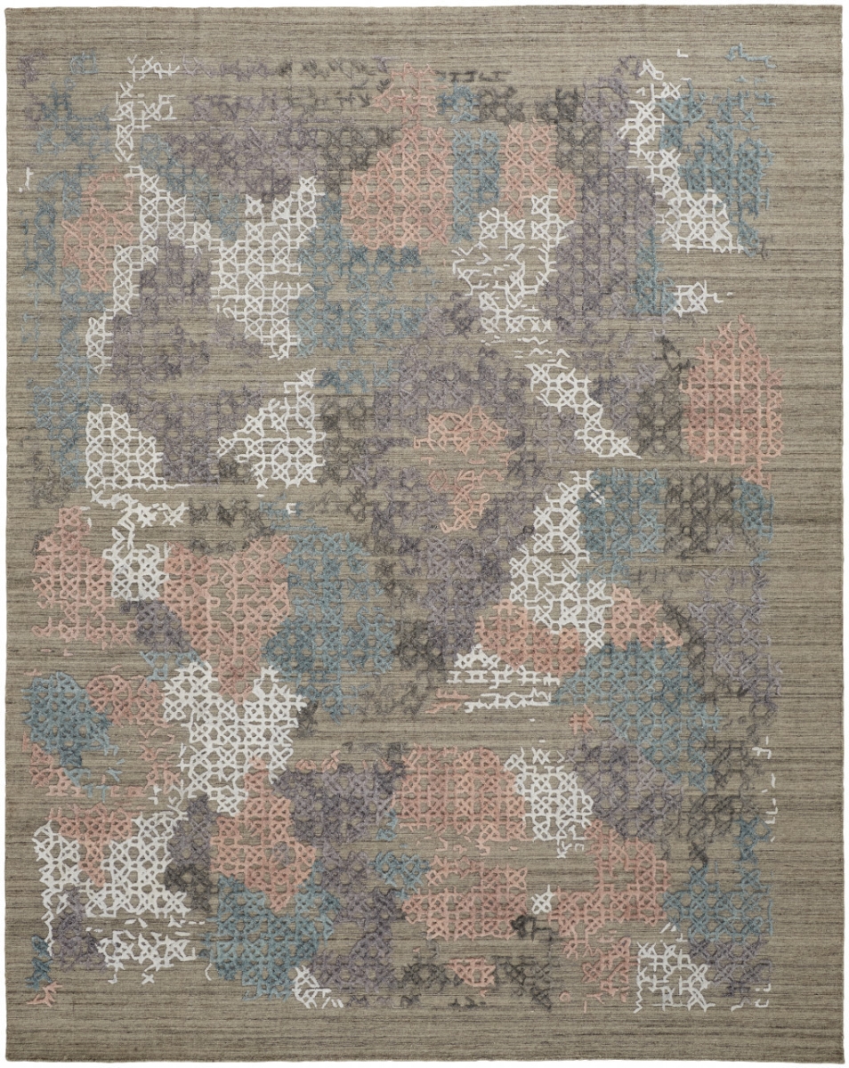 5 x 8 ft. Pink Blue & Taupe Abstract Hand Woven Rectangle Area Rug - Pink Blue and Taupe - 5 x 8 ft.