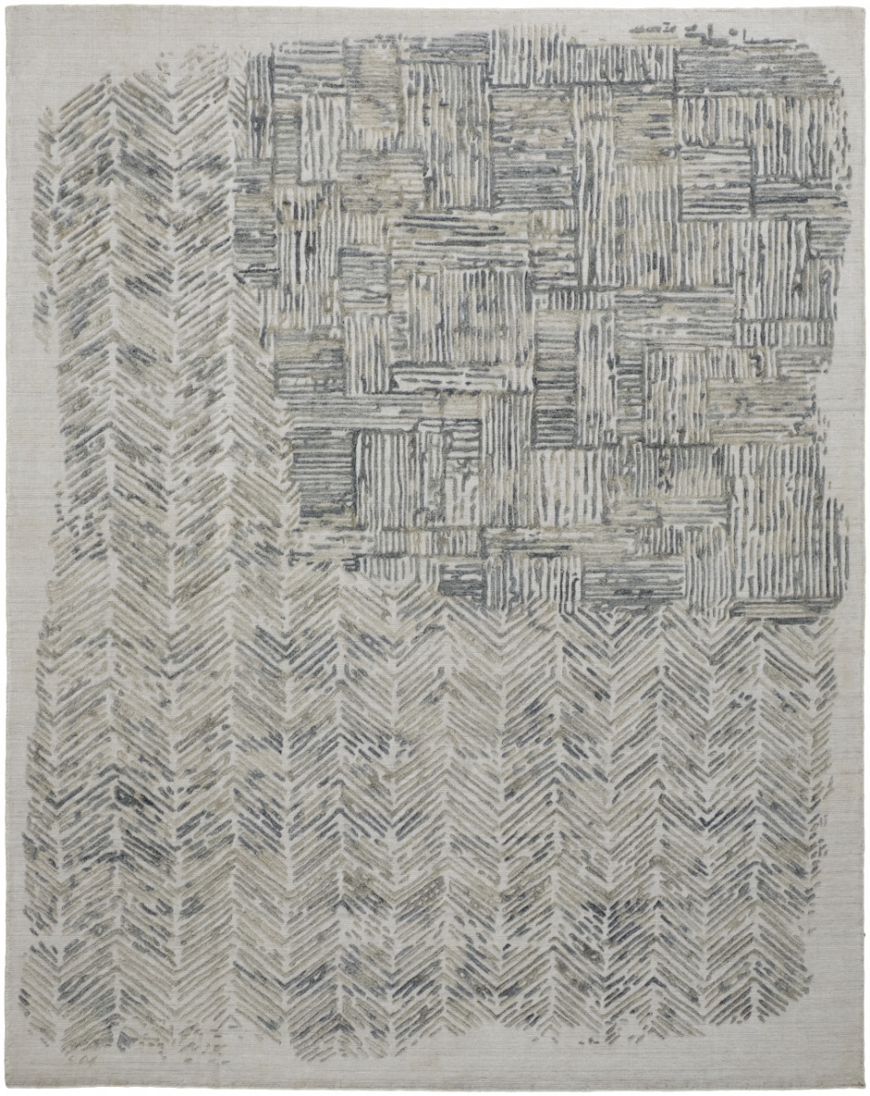 4 x 6 ft. Green Blue & Ivory Abstract Hand Woven Distressed Rectangle Area Rug