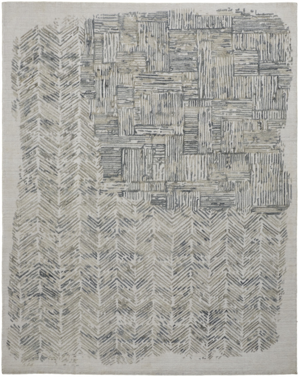 2 x 3 ft. Green Blue & Ivory Abstract Hand Woven Rectangle Area Rug
