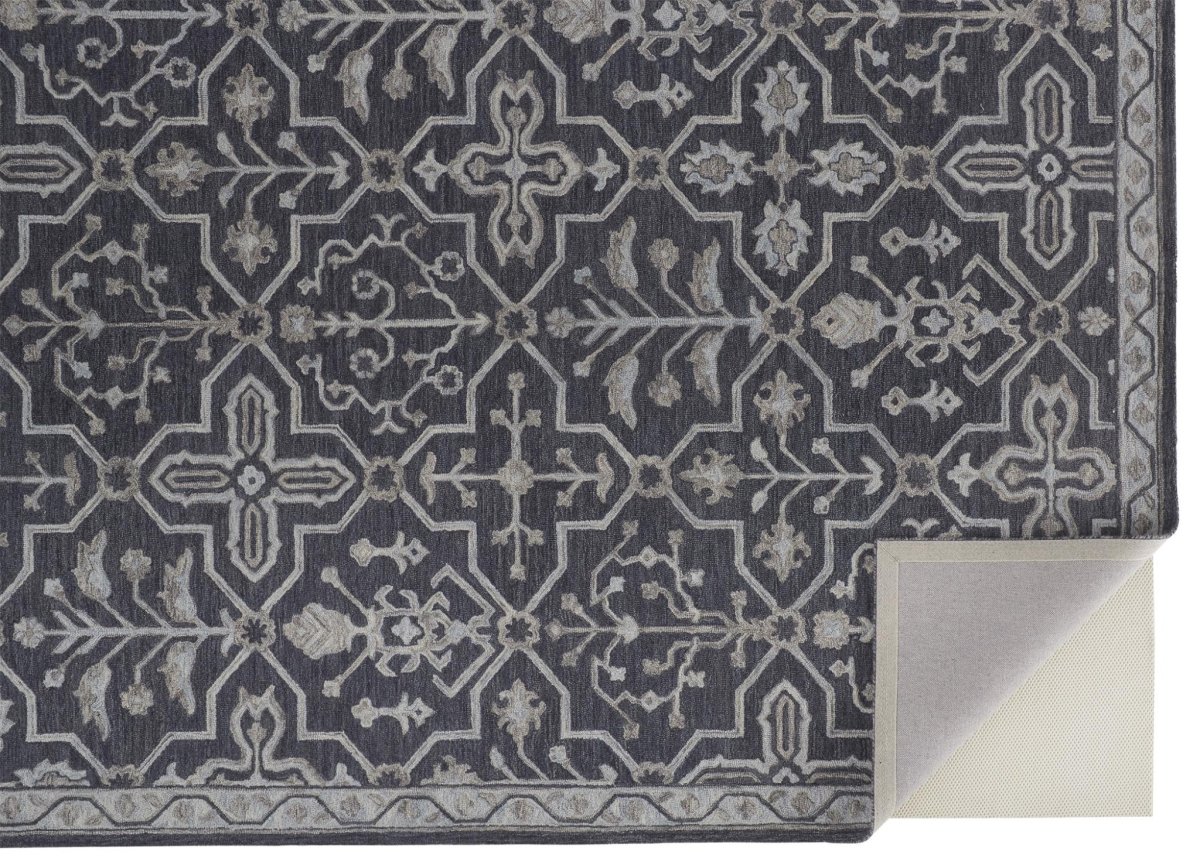 2 x 3 ft. Blue & Gray Wool Floral Hand Tufted Handmade Stain Resistant Rectangle Area Rug - Blue and Gray - 2 x 3 ft -  PalaceDesigns, PA3724236