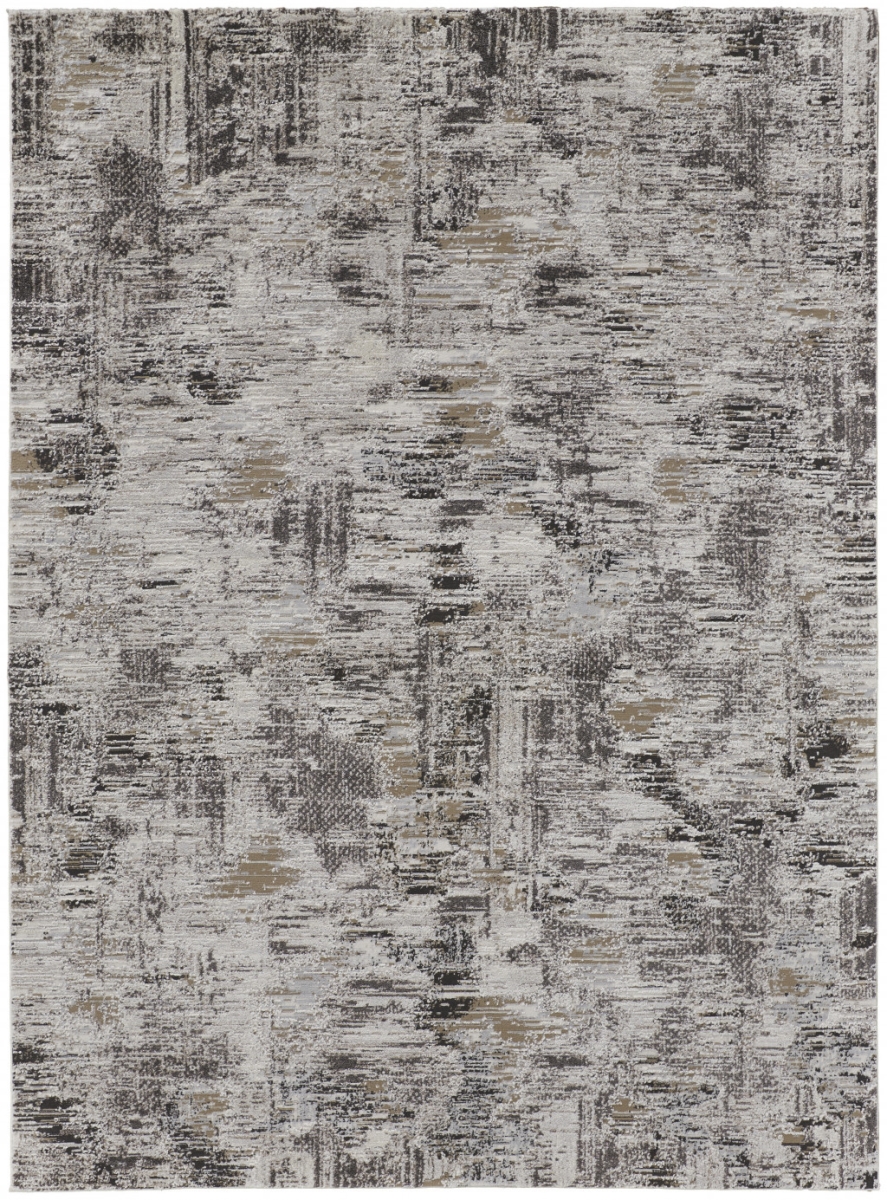 12 x 15 ft. Ivory Gray & Brown Abstract Power Loom Distressed Stain Resistant Rectangle Area Rug - Ivory Gray and Brown - 12 x 15 ft.