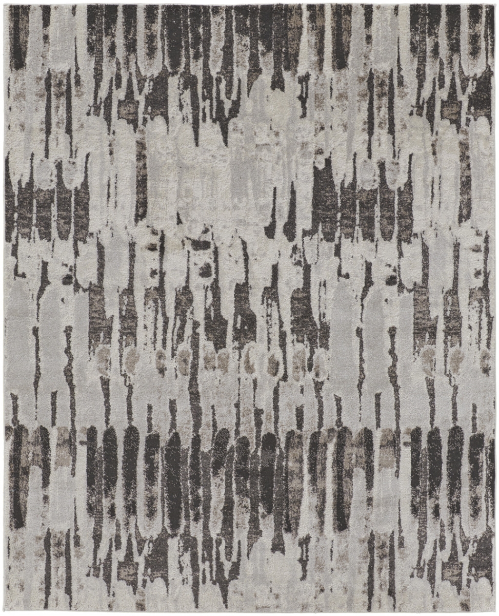 514947 4 x 6 ft. Ivory Brown & Gray Abstract Power Loom Stain Resistant Rectangle Area Rug