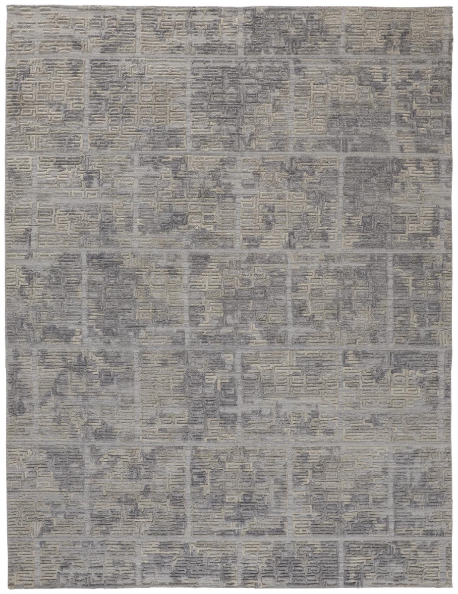 513554 5 x 8 ft. Gray & Ivory Abstract Hand Woven Rectangle Area Rug