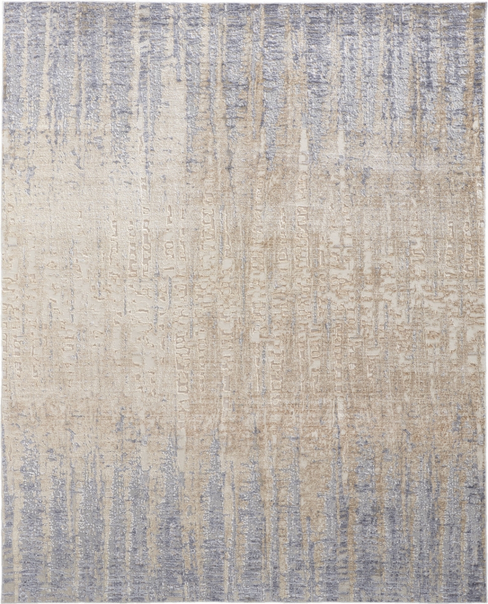 4 x 6 ft. Tan Brown & Blue Abstract Power Loom Distressed Rectangle Area Rug - Tan Brown and Blue - 4 x 6 ft.