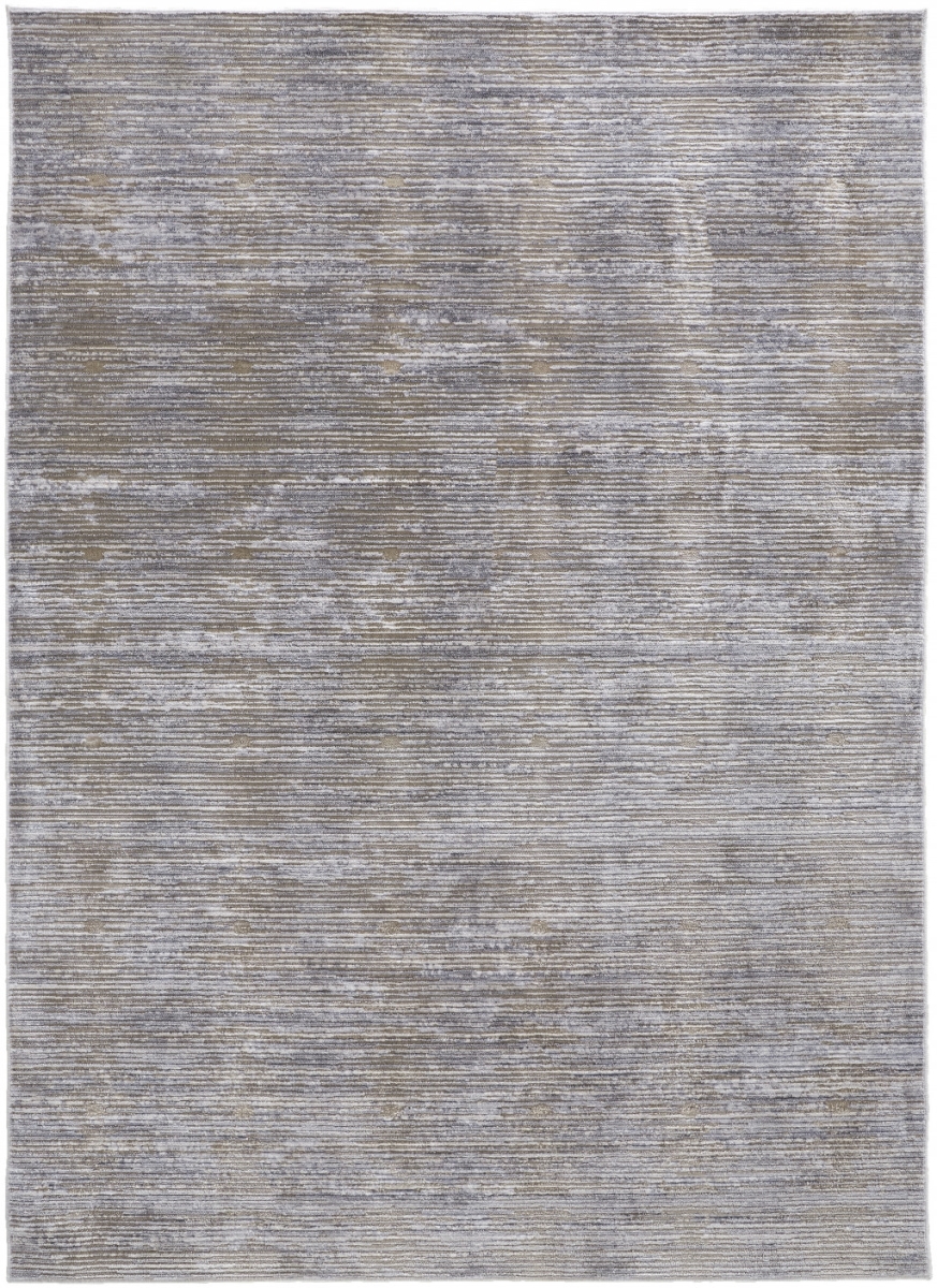 8 x 10 ft. Taupe Silver & Tan Abstract Power Loom Rectangle Area Rug