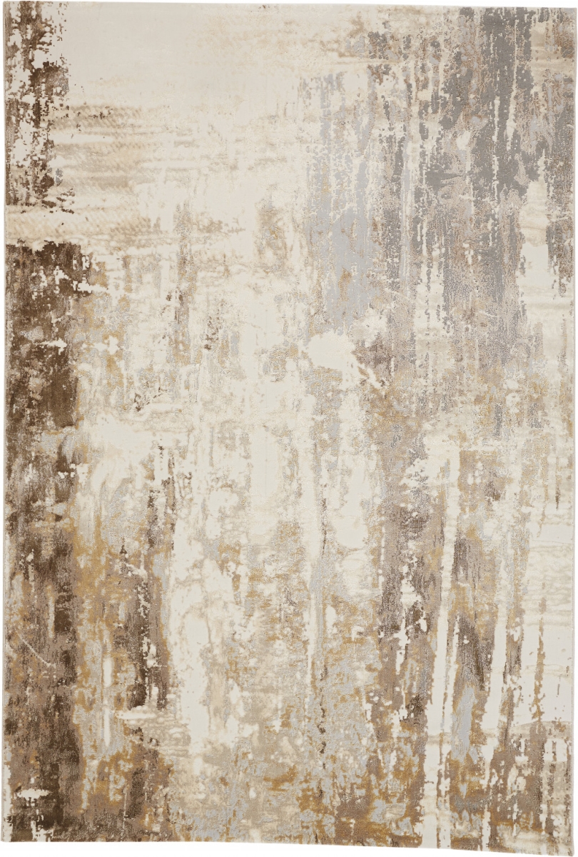 514720 5 x 8 ft. Tan Ivory & Gray Abstract Rectangle Area Rug
