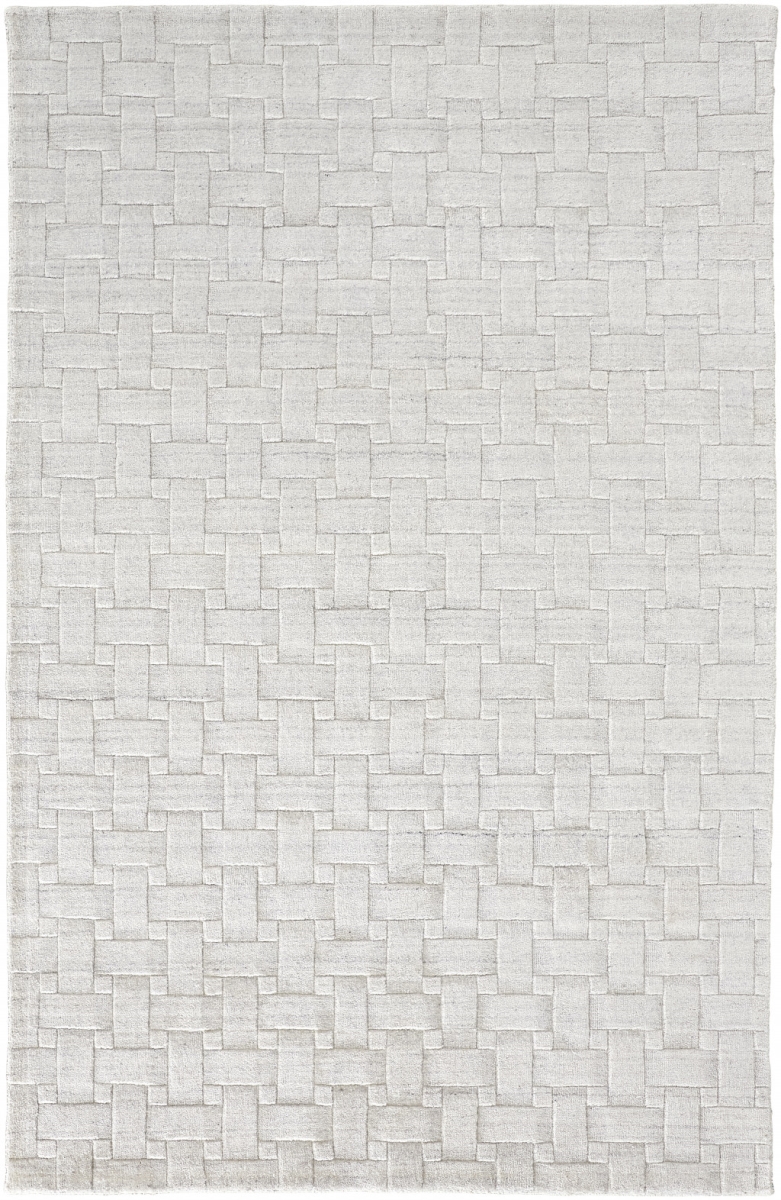 514748 2 x 3 ft. White & Silver Striped Hand Woven Rectangle Area Rug