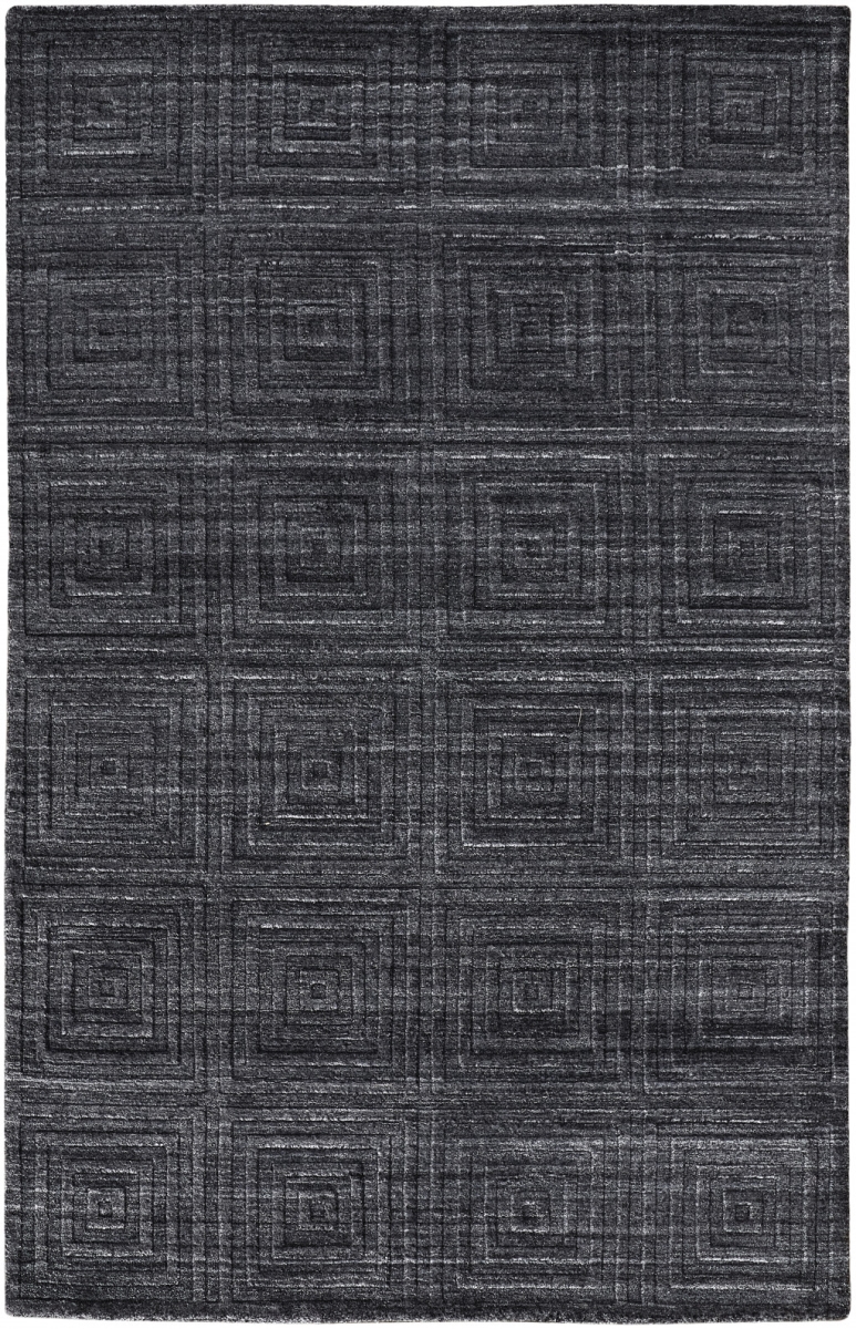 514756 4 x 6 ft. Gray & Black Striped Hand Woven Rectangle Area Rug