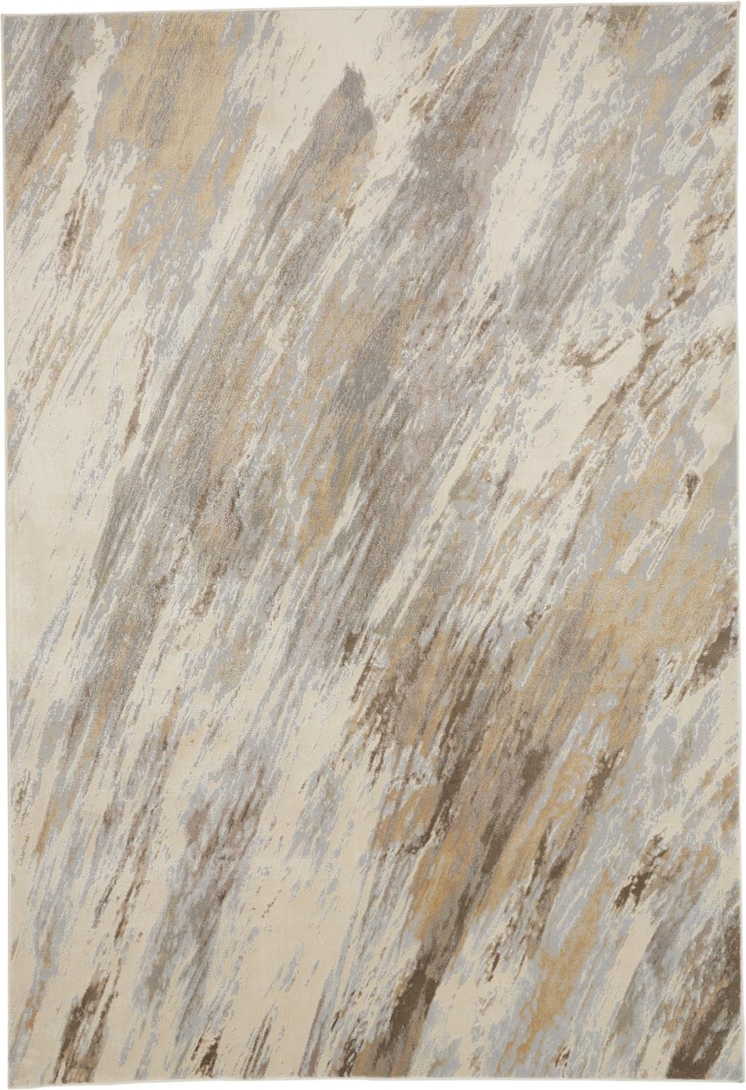 2 x 3 ft. Ivory Tan & Brown Abstract Rectangle Area Rug