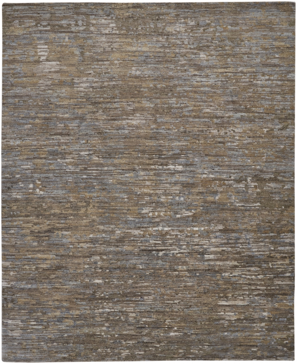 8 x 10 ft. Brown & Gray Wool Abstract Hand Knotted Rectangle Area Rug - Brown and Gray - 8 x 10 ft.
