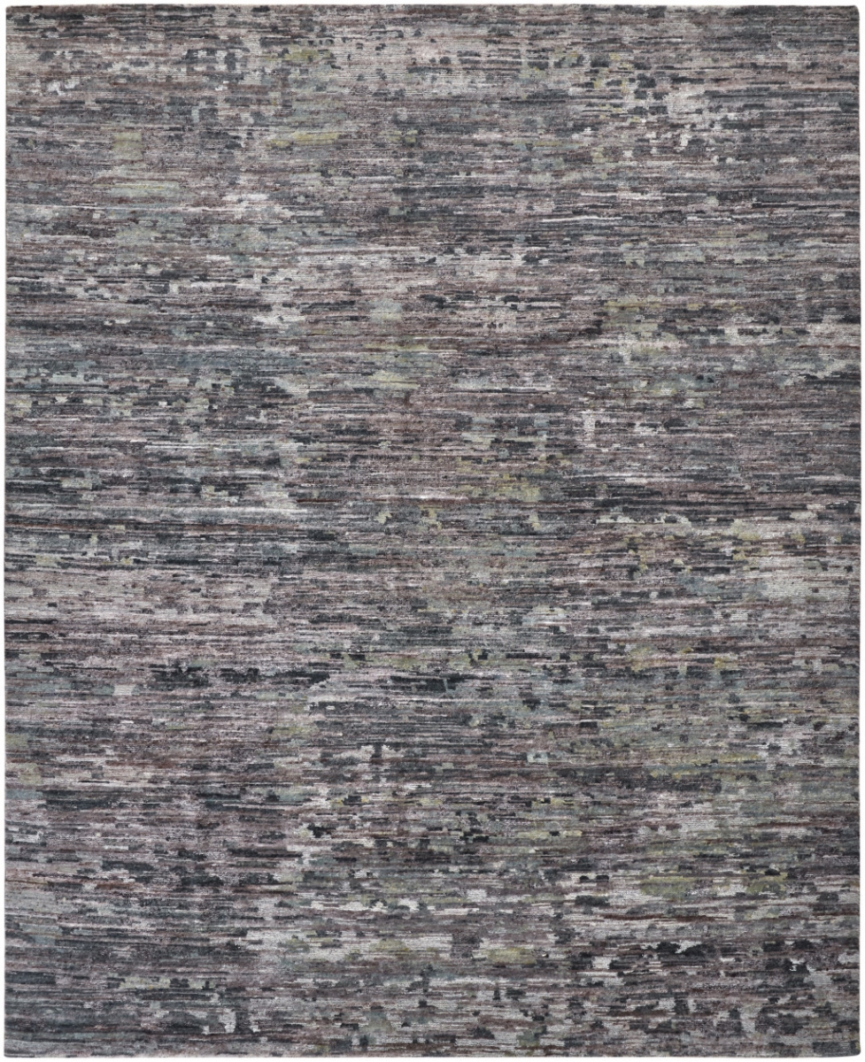 2 x 3 ft. Blue & Gray Wool Abstract Hand Knotted Rectangle Area Rug - Blue and Gray - 2 x 3 ft.