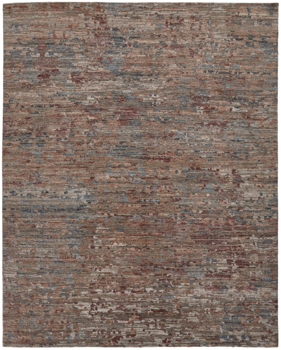 2 x 3 ft. Red & Blue Wool Abstract Hand Knotted Rectangle Area Rug