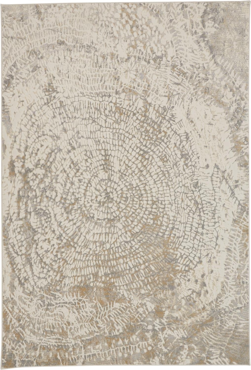 514695 4 x 6 ft. Ivory Tan & Gray Abstract Rectangle Area Rug