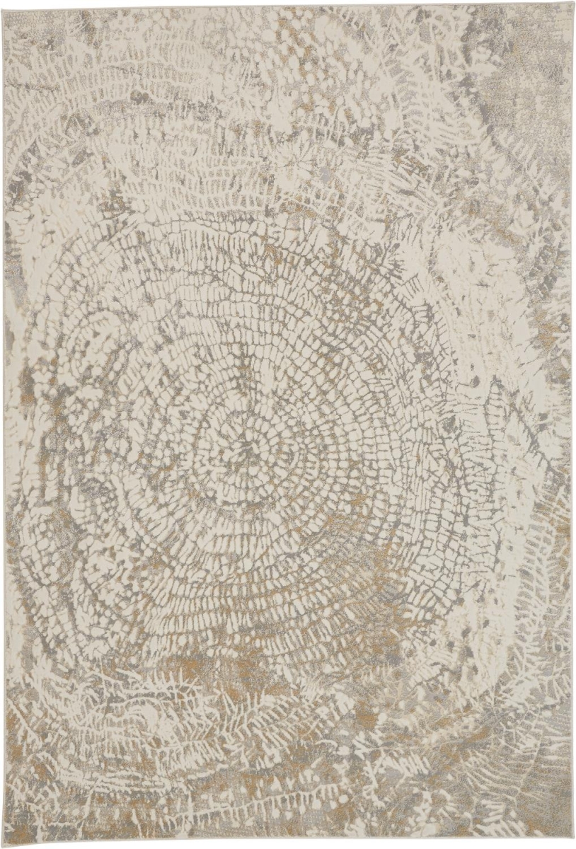 514696 5 x 8 ft. Ivory Tan & Gray Abstract Rectangle Area Rug